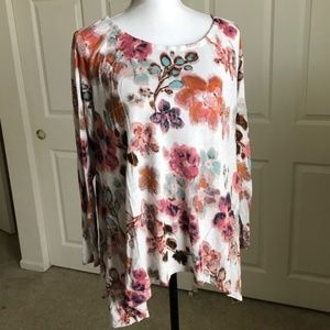 American Rag Plus Size Floral Sharkbite Tunic